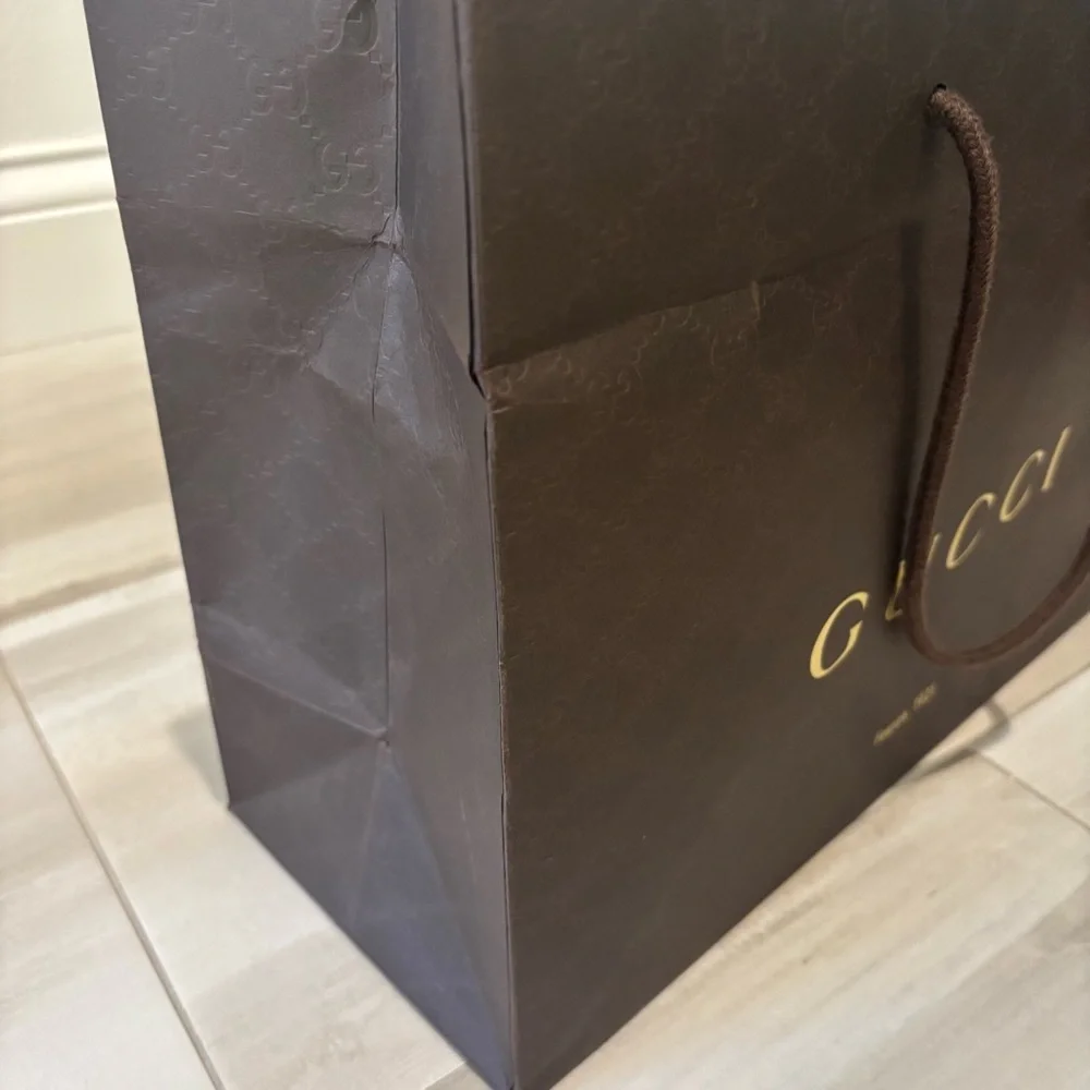 Gucci Large Brown Paper Shopping Bag